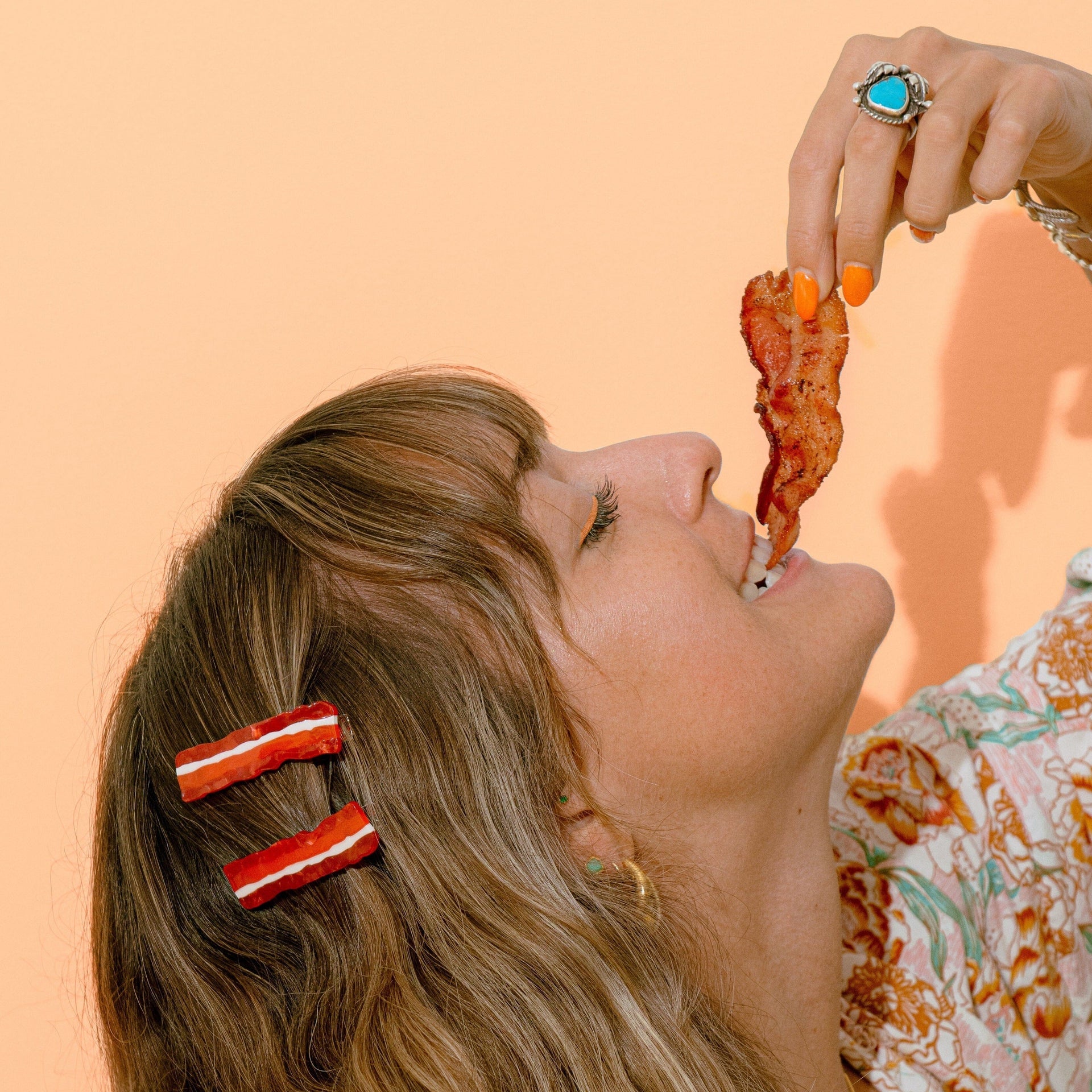 Jenny Lemons - Bacon Alligator Hair Clip Set -