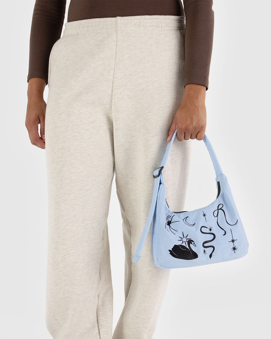 Baggu - Mini Nylon Shoulder Bag - Embroidered Ballet Icons -