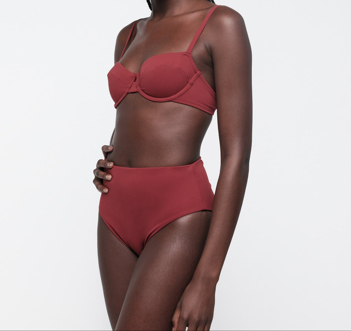 Organic Basics - Swim High-Rise Bikini Bottom - Hibiscus Kiss -