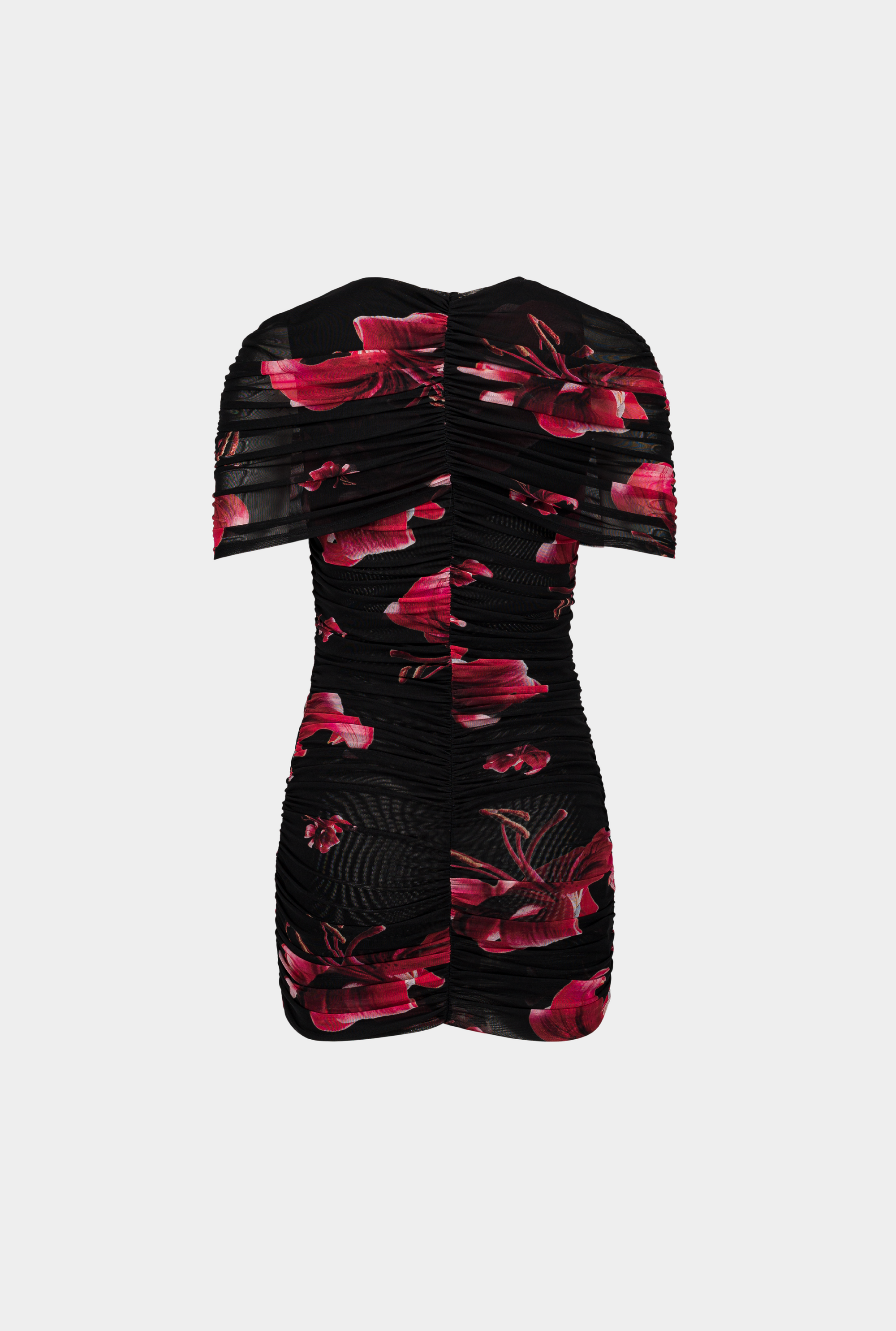 SAEMDI - SILA FLORAL MESH CAPE DRESS -