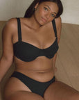 Montce - Black Rib Bustier Bikini Top -