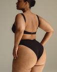 Montce - Black Rib Bustier Bikini Top -