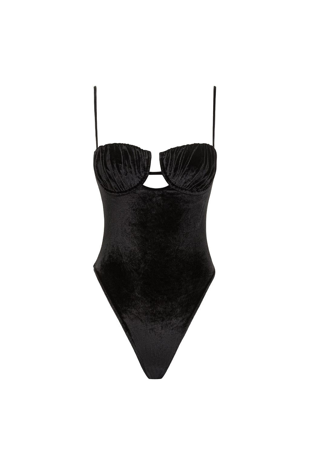 Montce - Black Velvet Petal One-Piece -