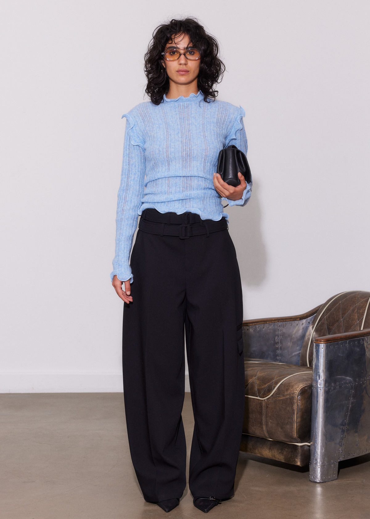 Saemdi - Pia Frill Mock Neck Knit -