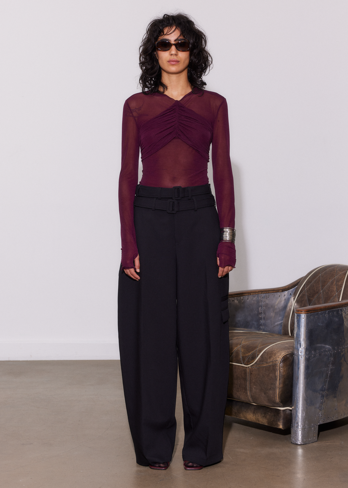 Saemdi - Tilia Draped Mesh Top -