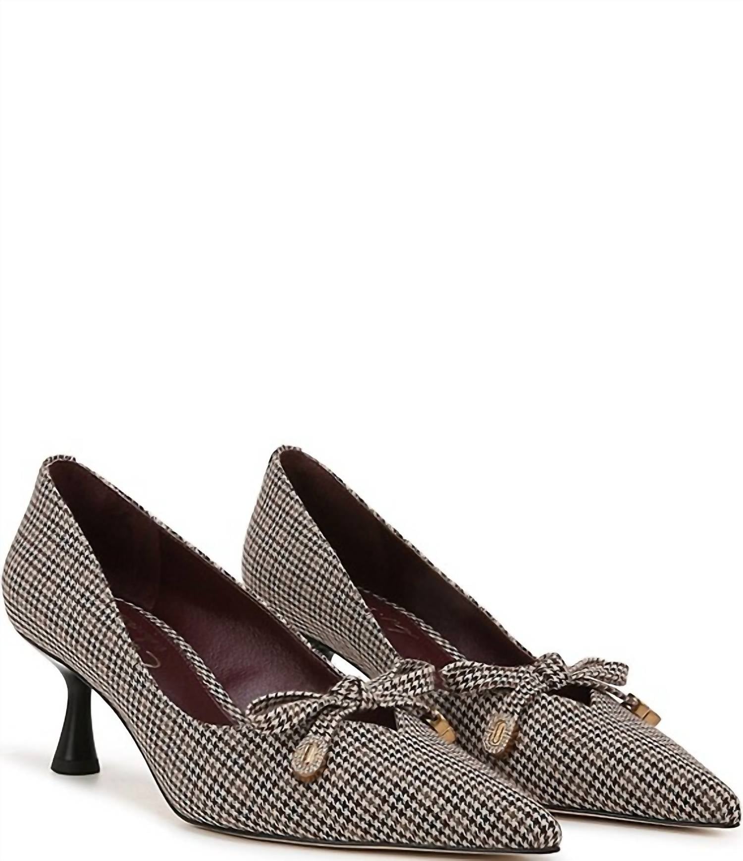 Fleur Houndstooth Kitten Heel Dress Pumps