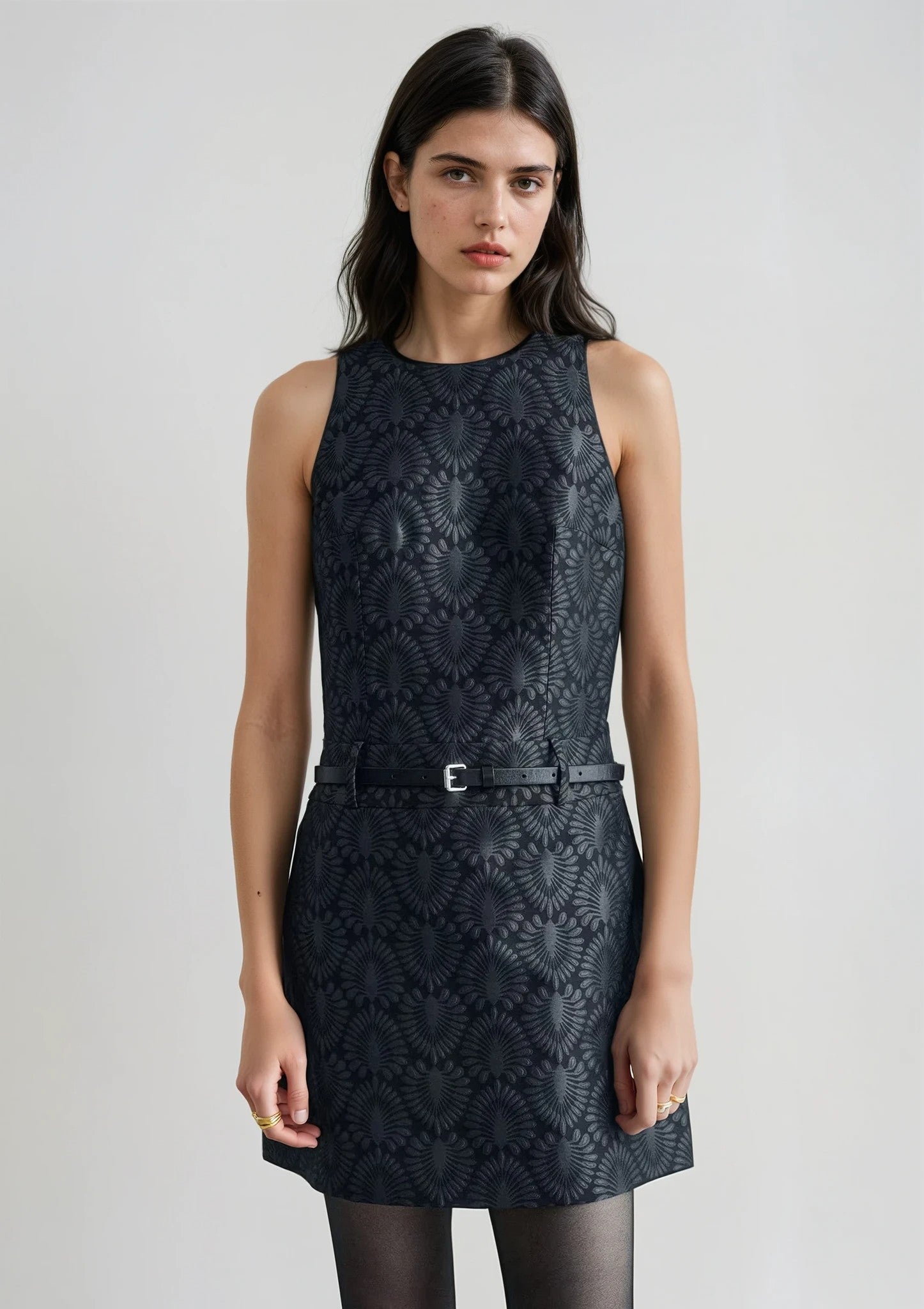 & Other Stories - Felicity Brocade Dress - Black -