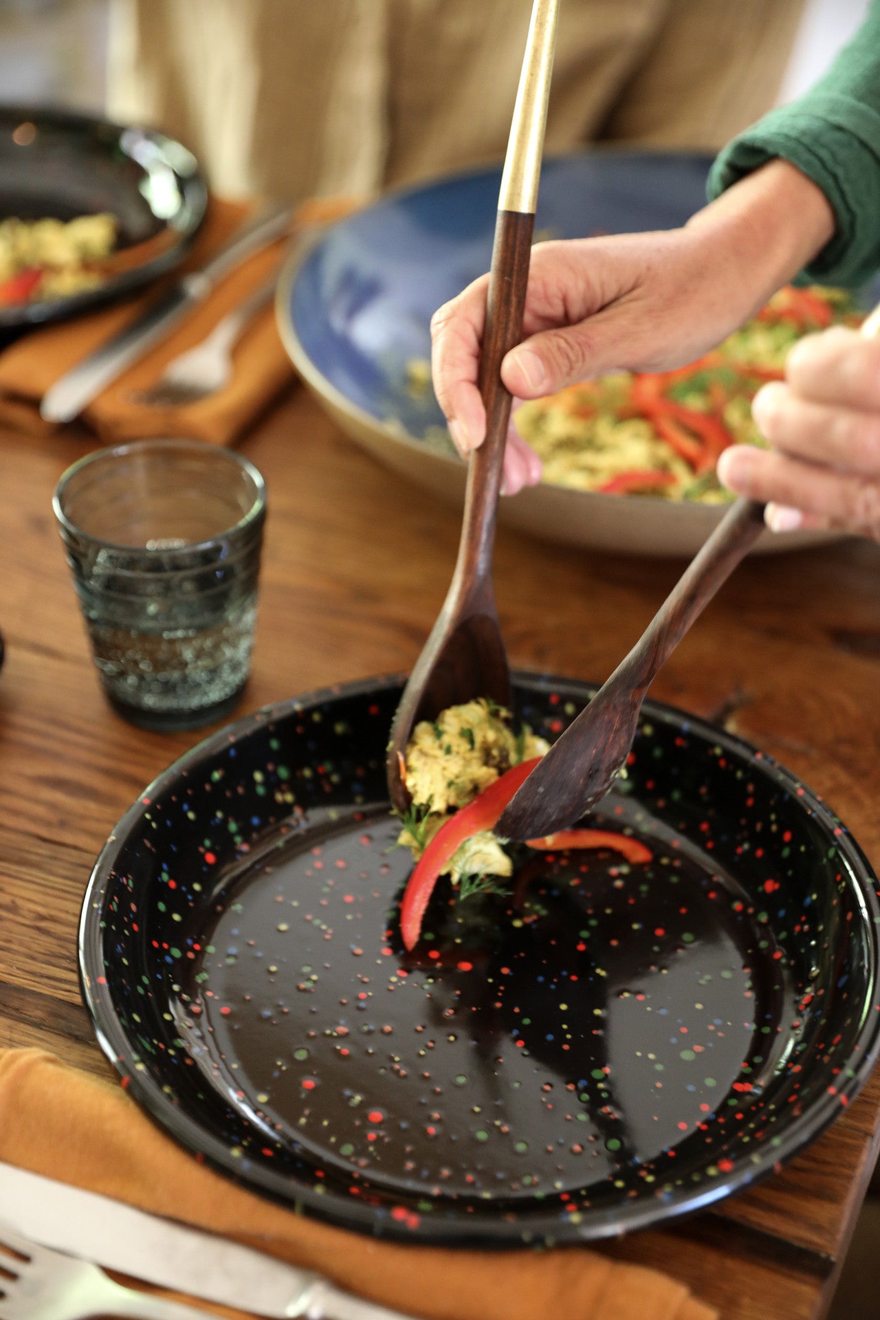 Crow Canyon Home - Rainbow Falls Coupe Dinner Plate - Black -