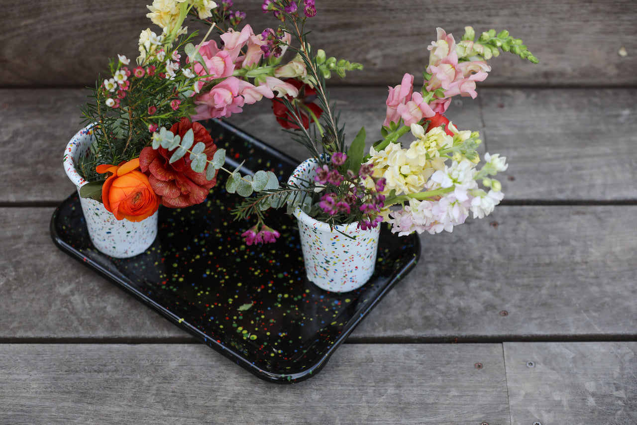 Crow Canyon Home - Rainbow Falls Rectangle Tray - Black -