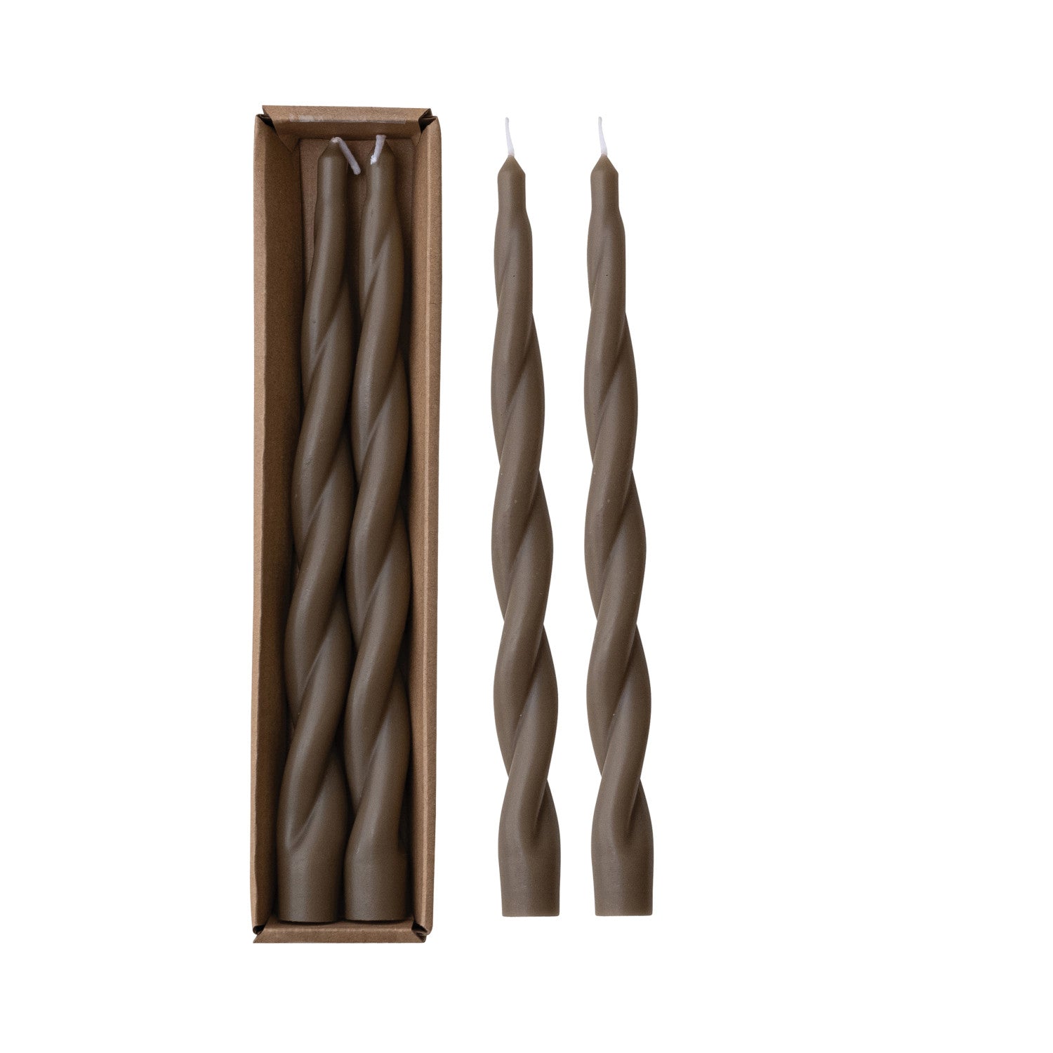 Creative Co. - Twisted Taper Candles - Brown -