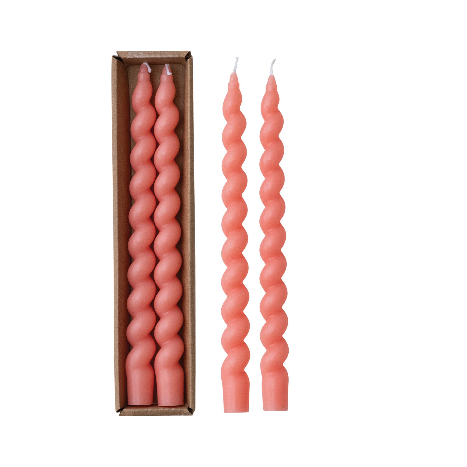 Creative Co. - Twisted Taper Candles - Pink -
