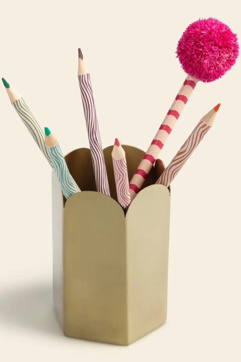 Papier - Scallop Edge Pen Pot - Brass -