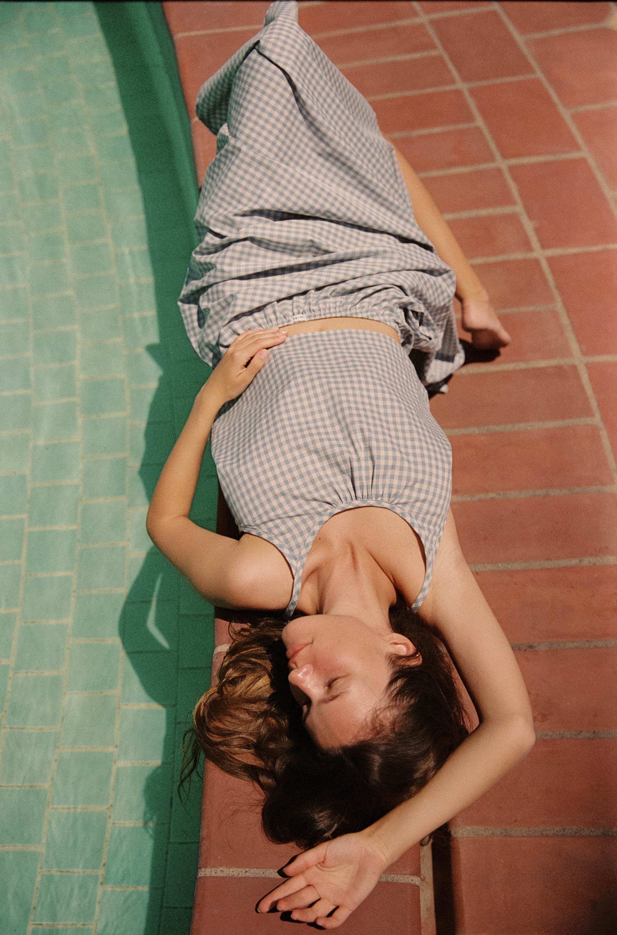 Rat Boi - Keyhole Cami - Sky Gingham -