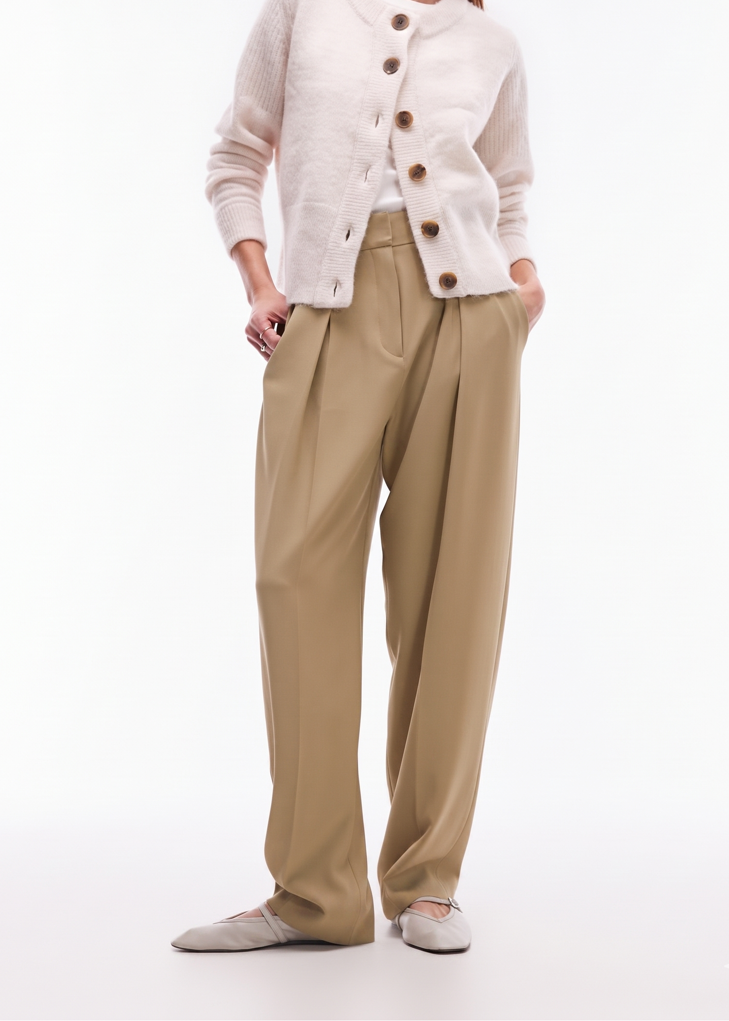 & Other Stories - Tailored Tapered Trouser - Beige -