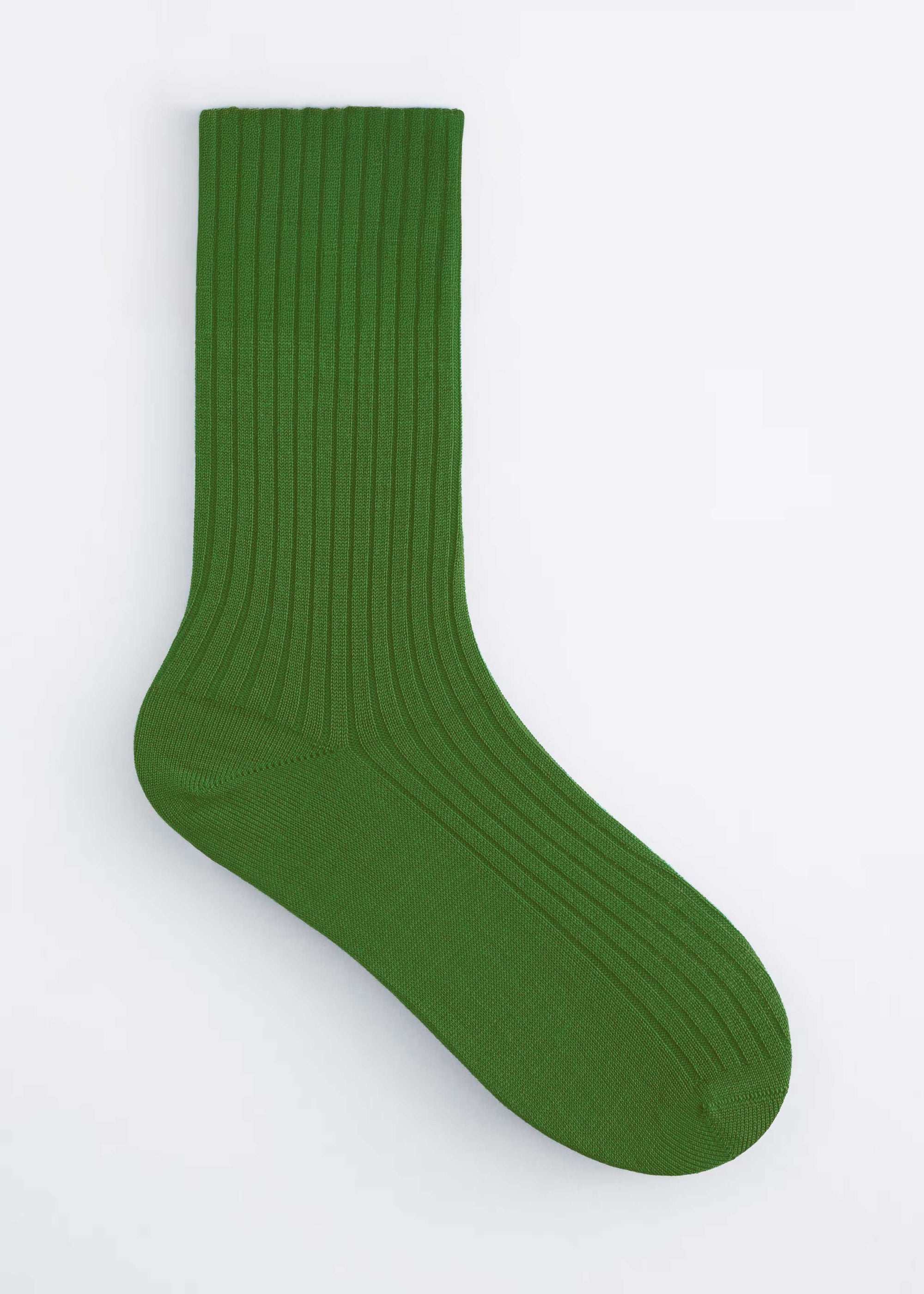 Cira Rib Cotton Socks - Green