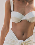 Montce - Cream Rib Bustier Bikini Top -