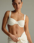 Montce - Cream Rib Bustier Bikini Top -