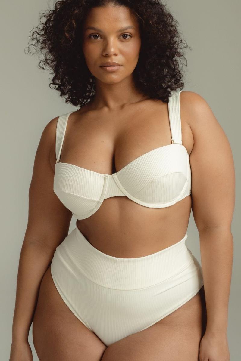 Montce - Cream Rib Bustier Bikini Top -