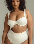 Montce - Cream Rib Bustier Bikini Top -