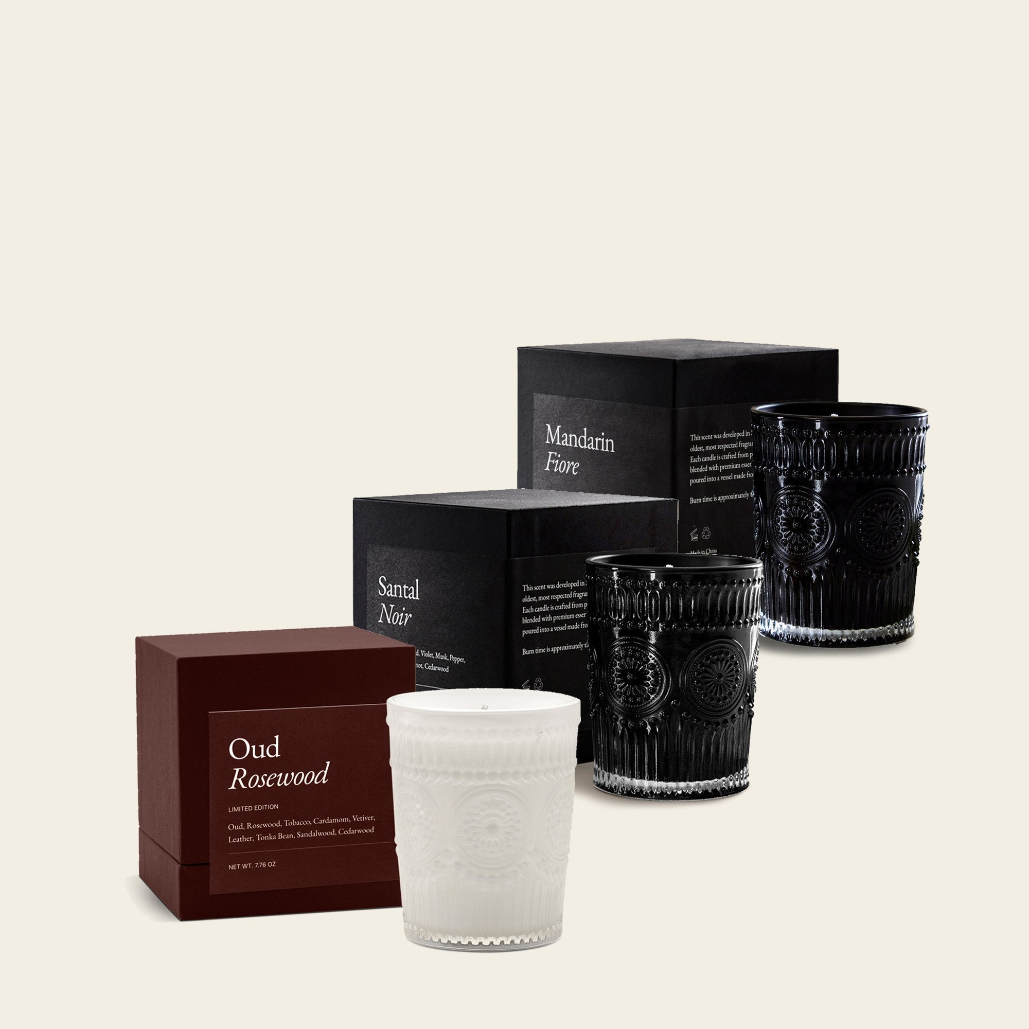 Italic - Noir Swiss Scented Glass Candle Sets -