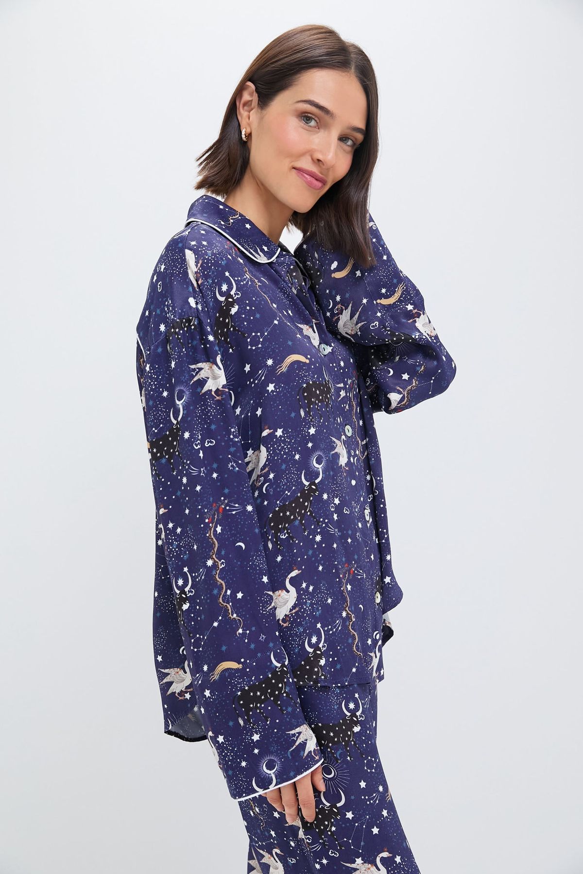 Sleeper - Pastelle Oversized Shirt - Navy Mystic Print -