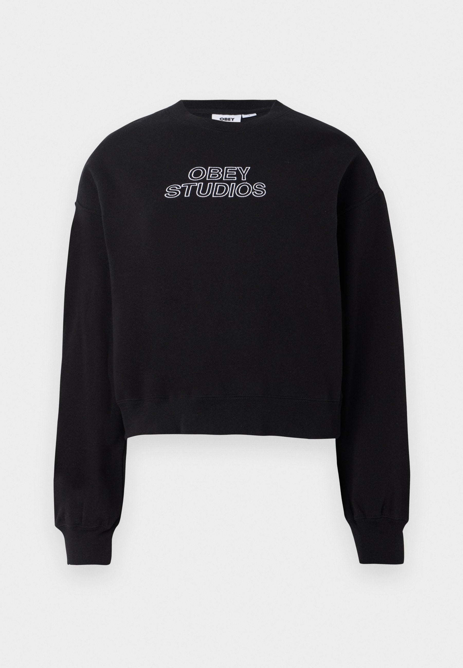 Obey - Studios Cropped Crew - Outline Black -