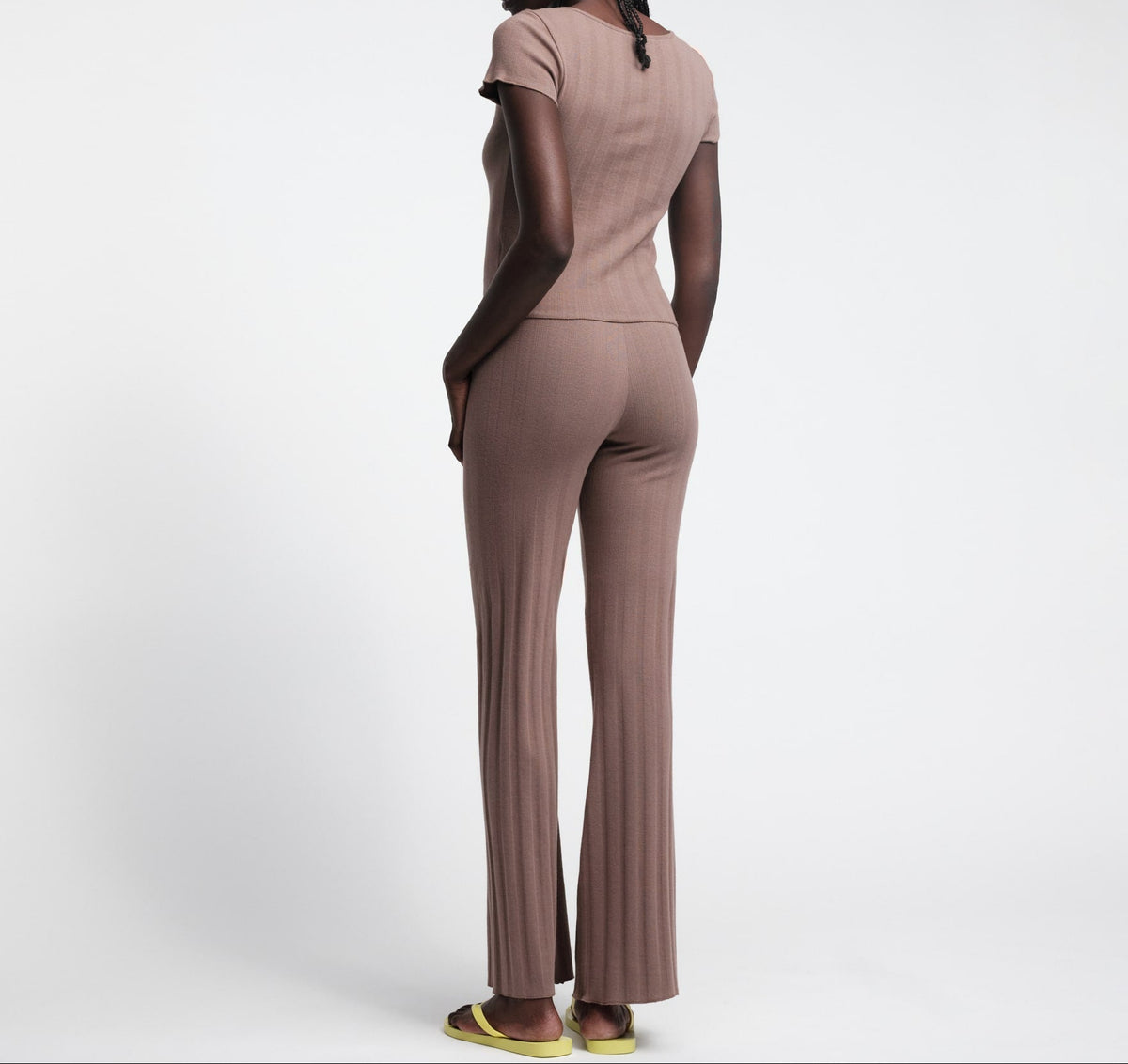 Organic Basics - Pointelle Straight Leg Pants - Clay -