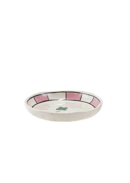 Creative Co. - Hand-Painted Stoneware Dish - Clovers -