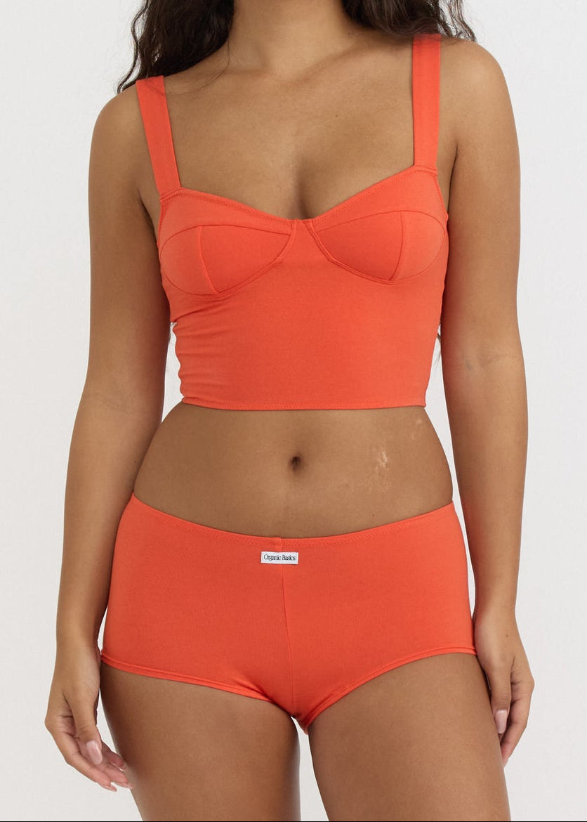 Organic Basics - Core Icon Shorty - Vibrant Red -