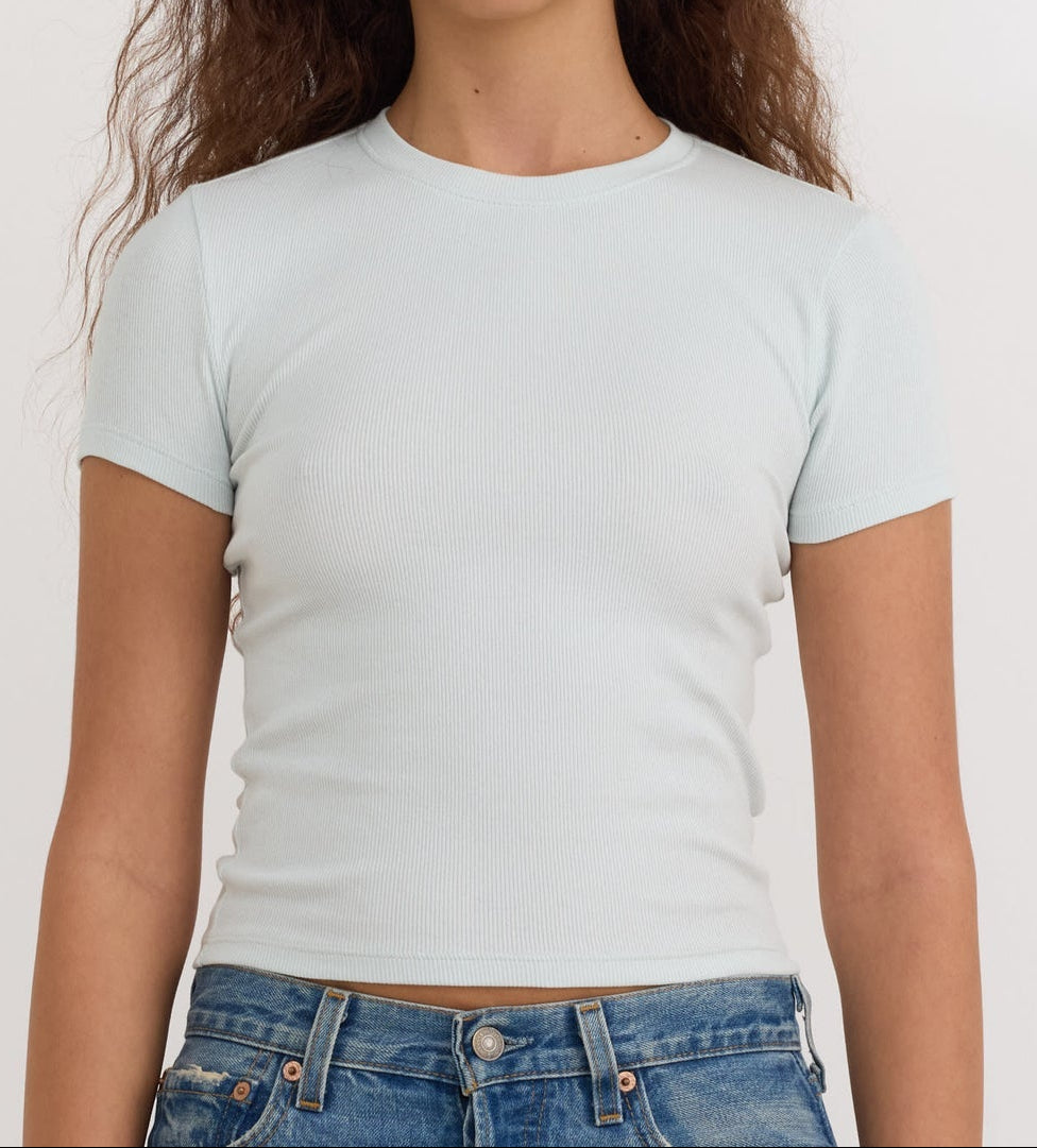 Organic Basics - Core Rib Tee - Dewdrop -