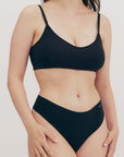 Organic Basics - Naked Rib Thong - Black -