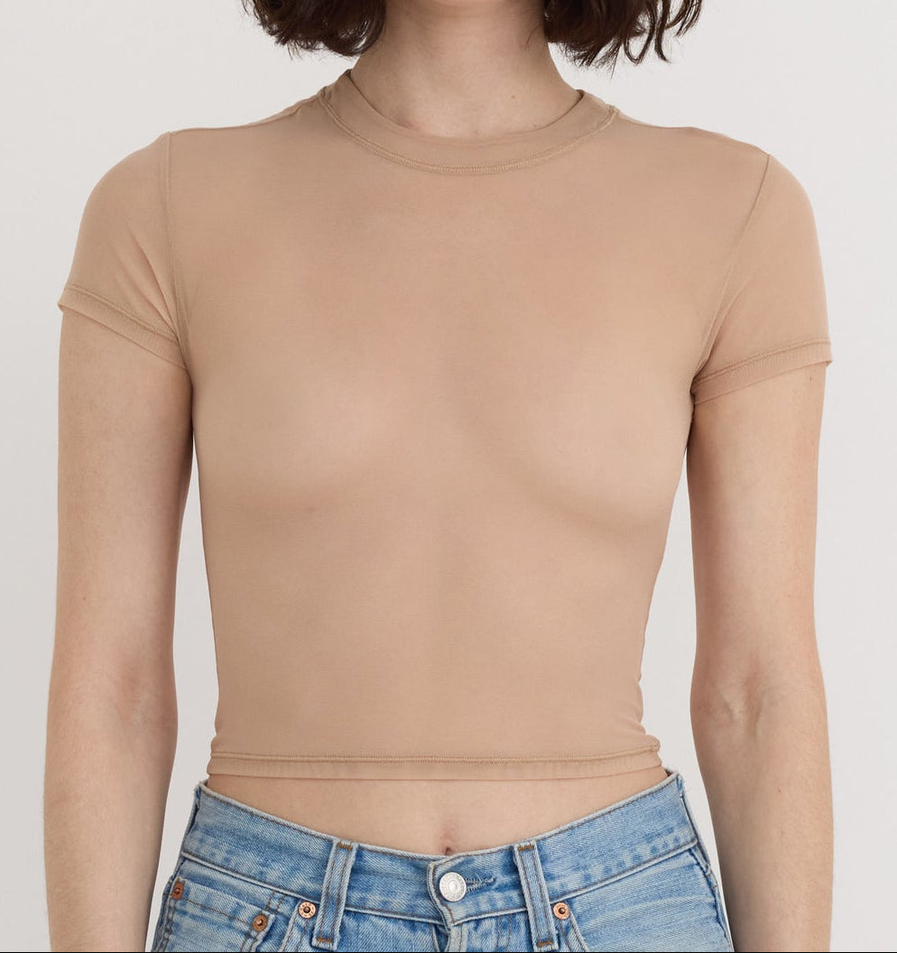 Organic Basics - Mesh Tee - Hazelnut -