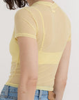 Organic Basics - Mesh Tee - Light Lemon -