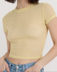 Organic Basics - Mesh Tee - Light Lemon -