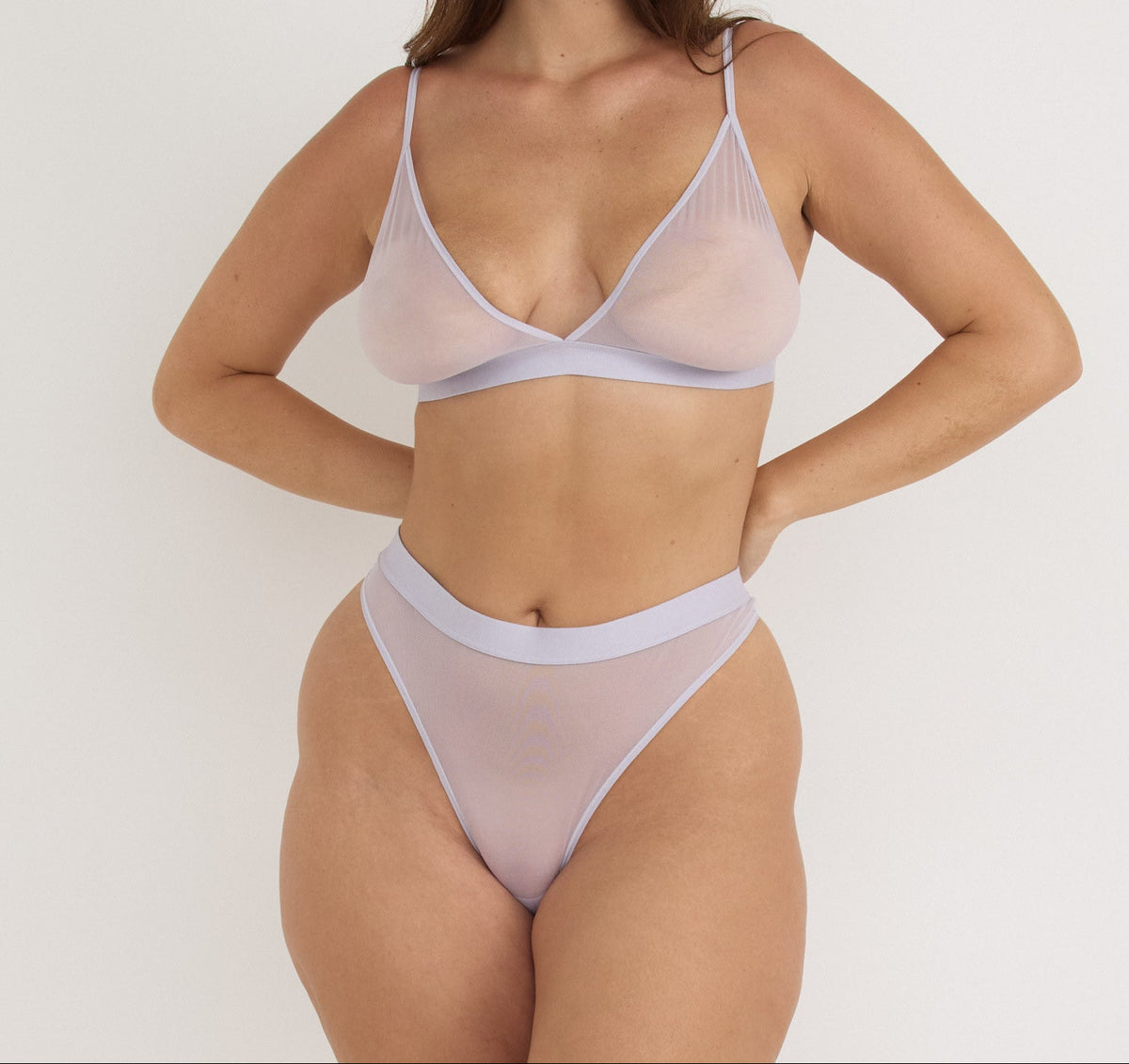 Organic Basics - Mesh Thong - Soft Lilac -