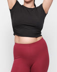 Organic Basics - Active Rib Ruched Tee - Black -