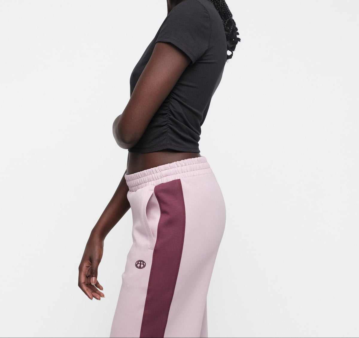 Organic Basics - Active Rib Ruched Tee - Black -
