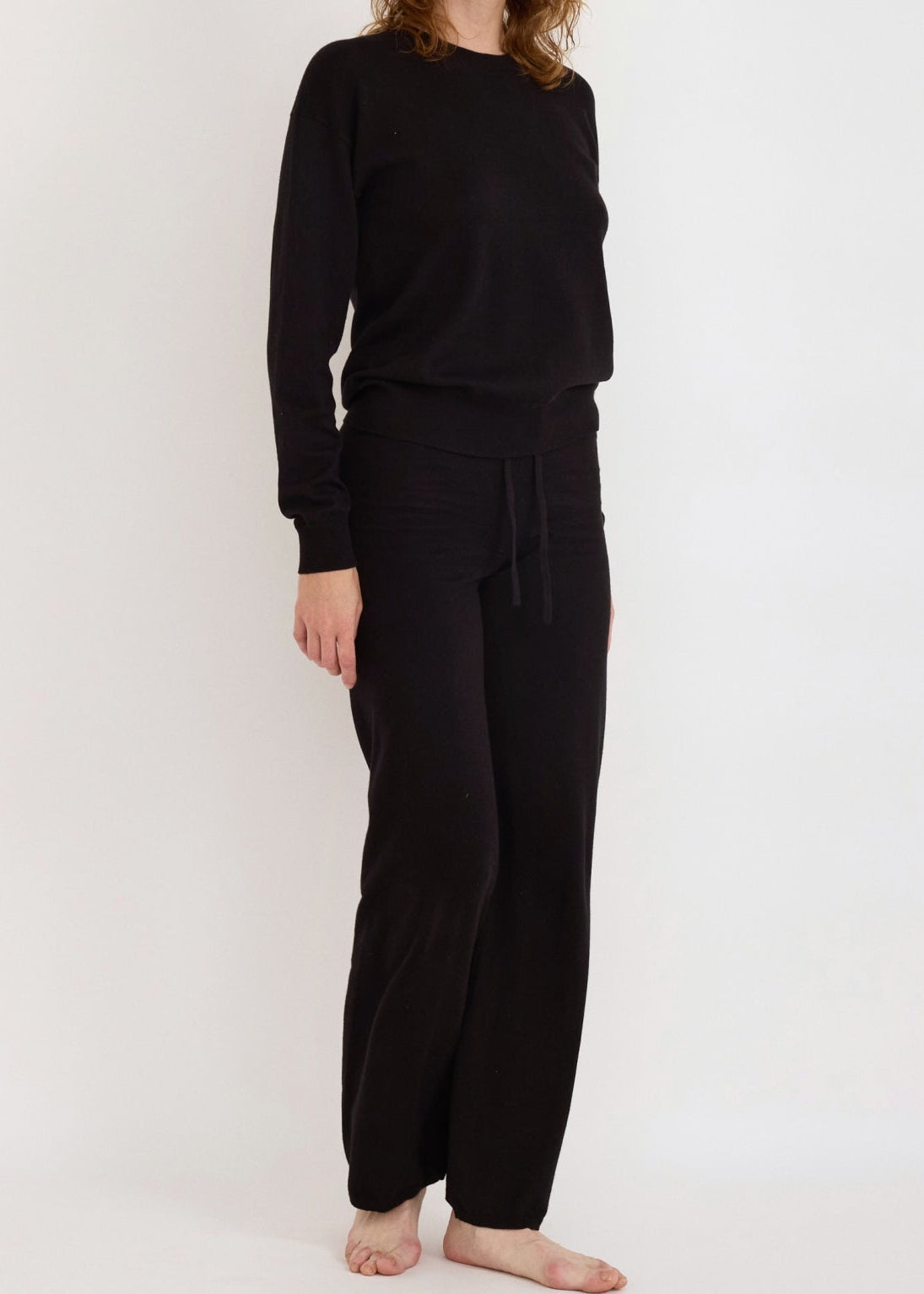 Organic Basics - Soft Knit Boxy Crewneck Sweater - Black -