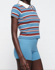 Organic Basics - Soft Knit Polo - Scandi Sea Stripe -