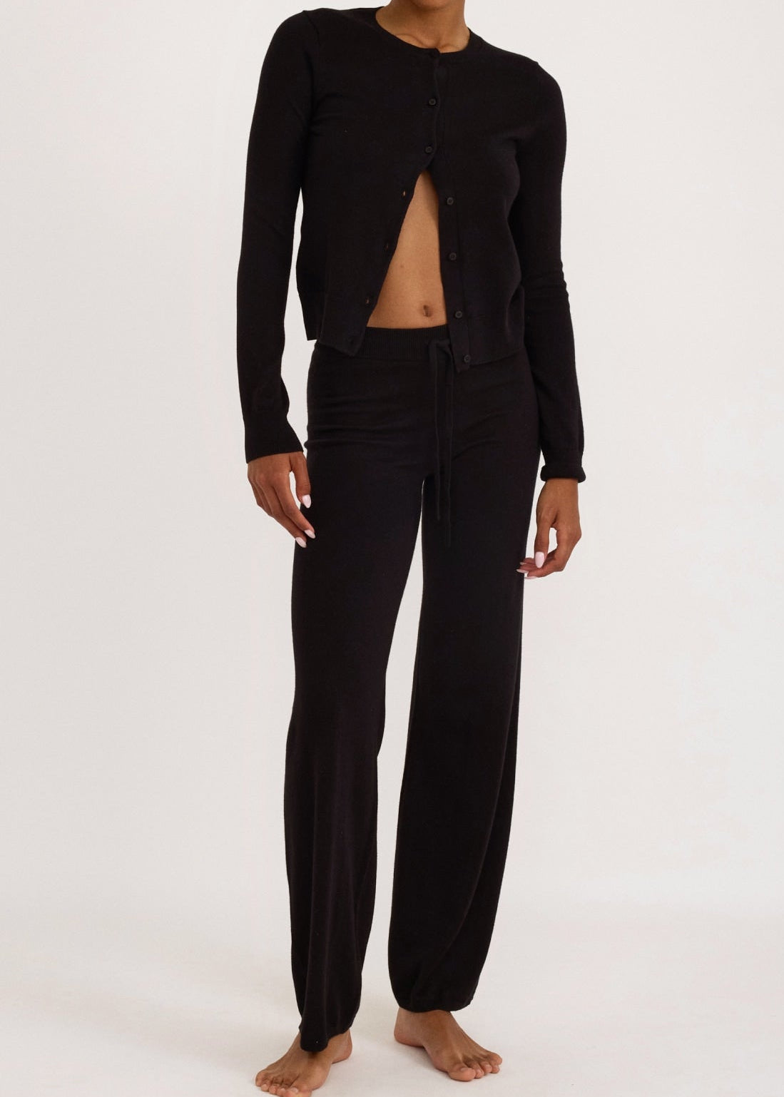 Organic Basics - Soft Knit Straight Leg Pants - Black -