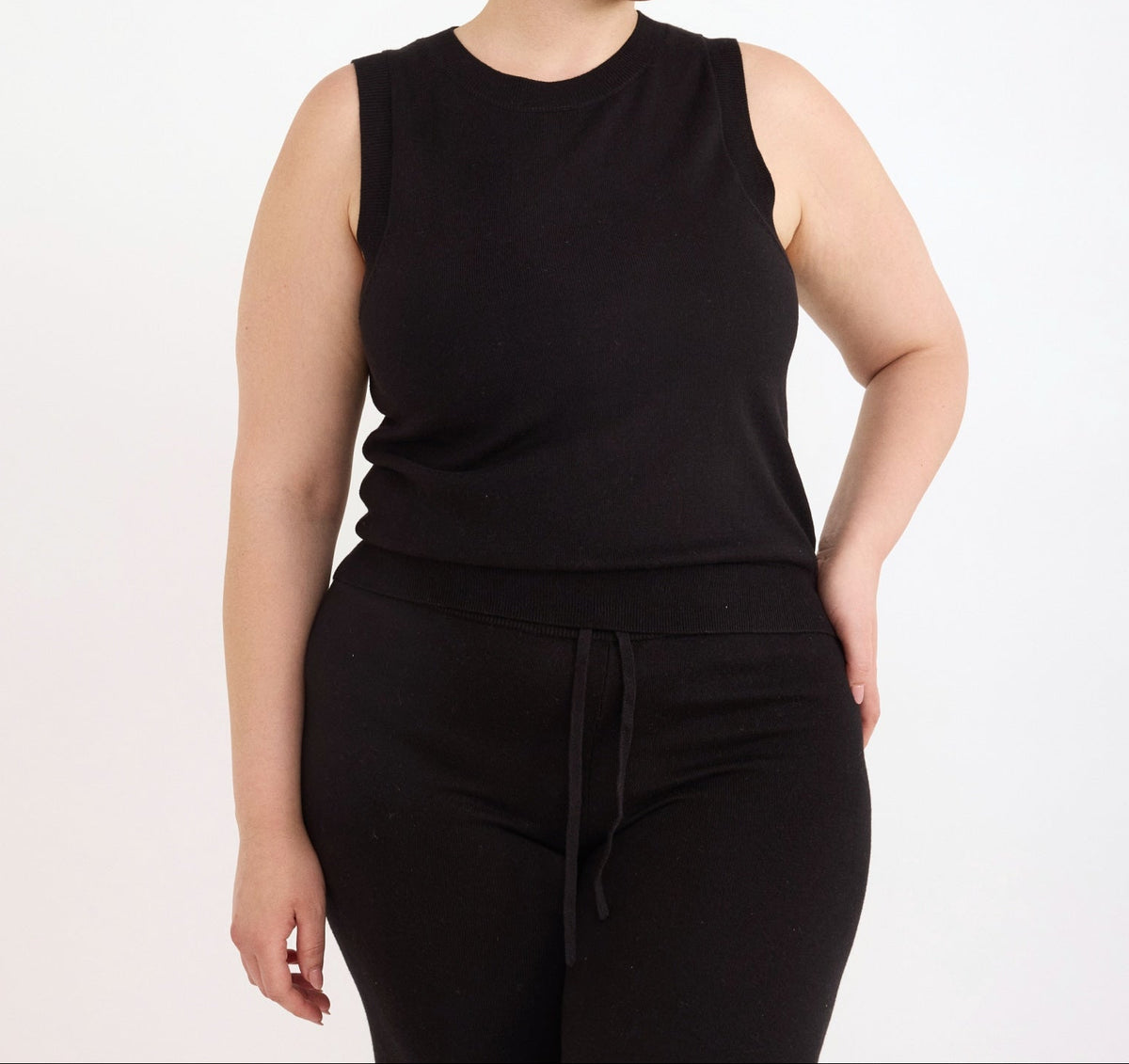 Organic Basics - Soft Knit Straight Leg Pants - Black -