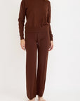 Organic Basics - Soft Knit Straight Leg Pants - Rich Brown -