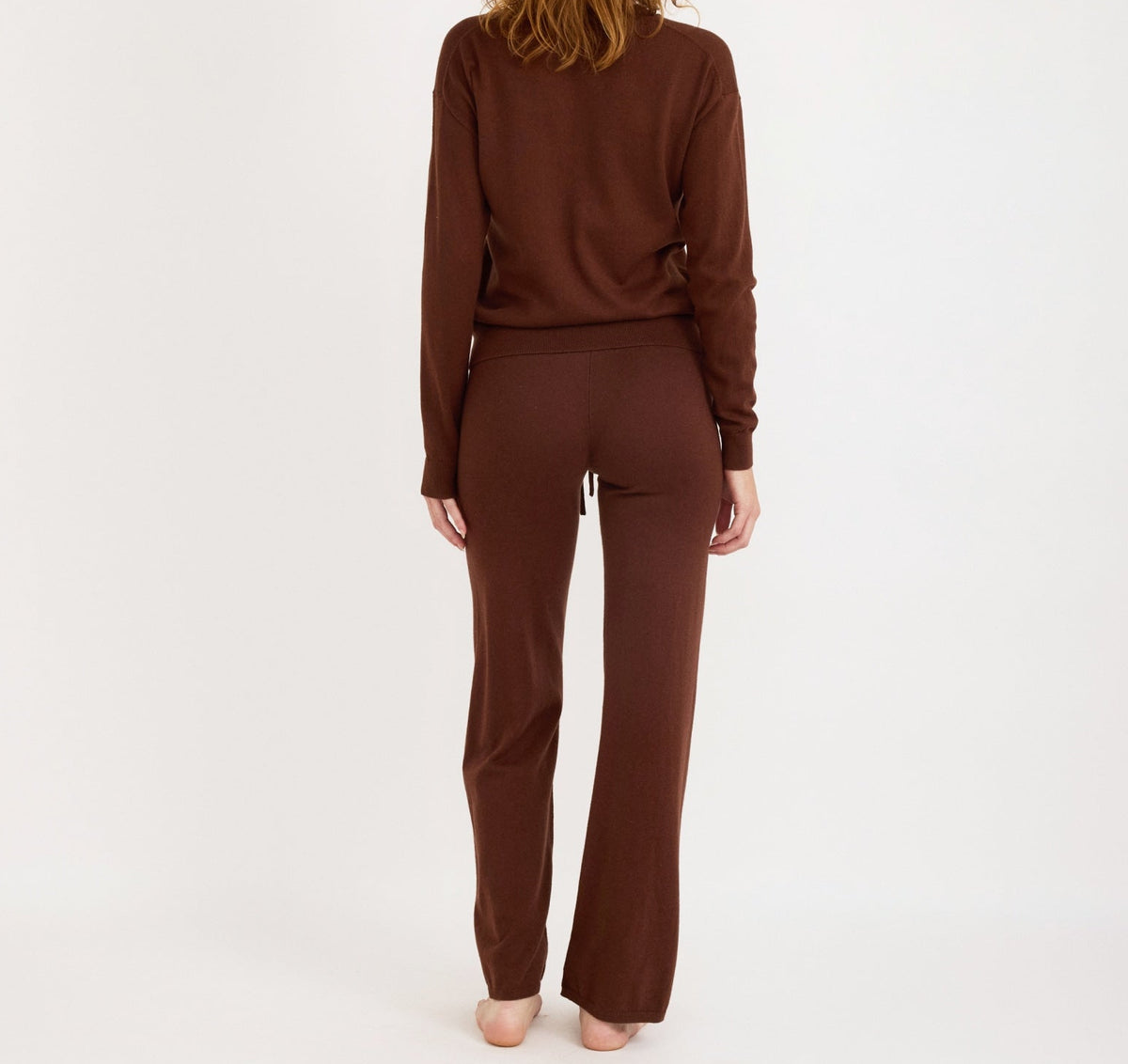 Organic Basics - Soft Knit Straight Leg Pants - Rich Brown -