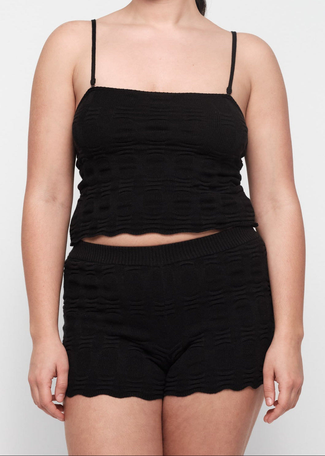 Organic Basics - Soft Knit Textured Cami - Black -