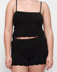 Organic Basics - Soft Knit Textured Cami - Black -