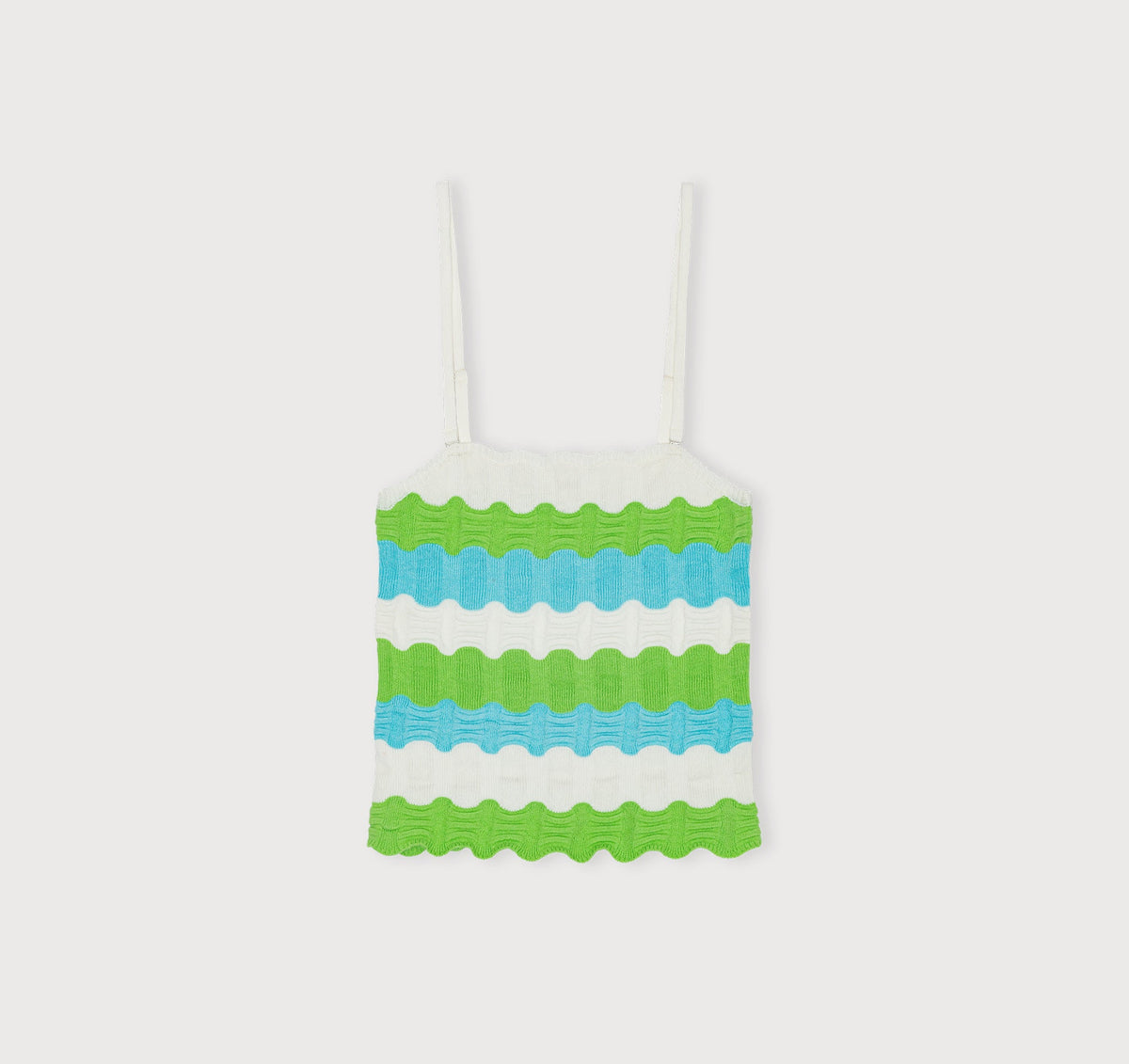 Organic Basics - Soft Knit Textured Cami - Juicy Apple Stripe -