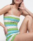 Organic Basics - Soft Knit Textured Cami - Juicy Apple Stripe -