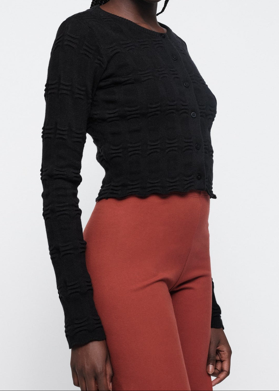 Organic Basics - Soft Knit Textured Cardigan - Black -