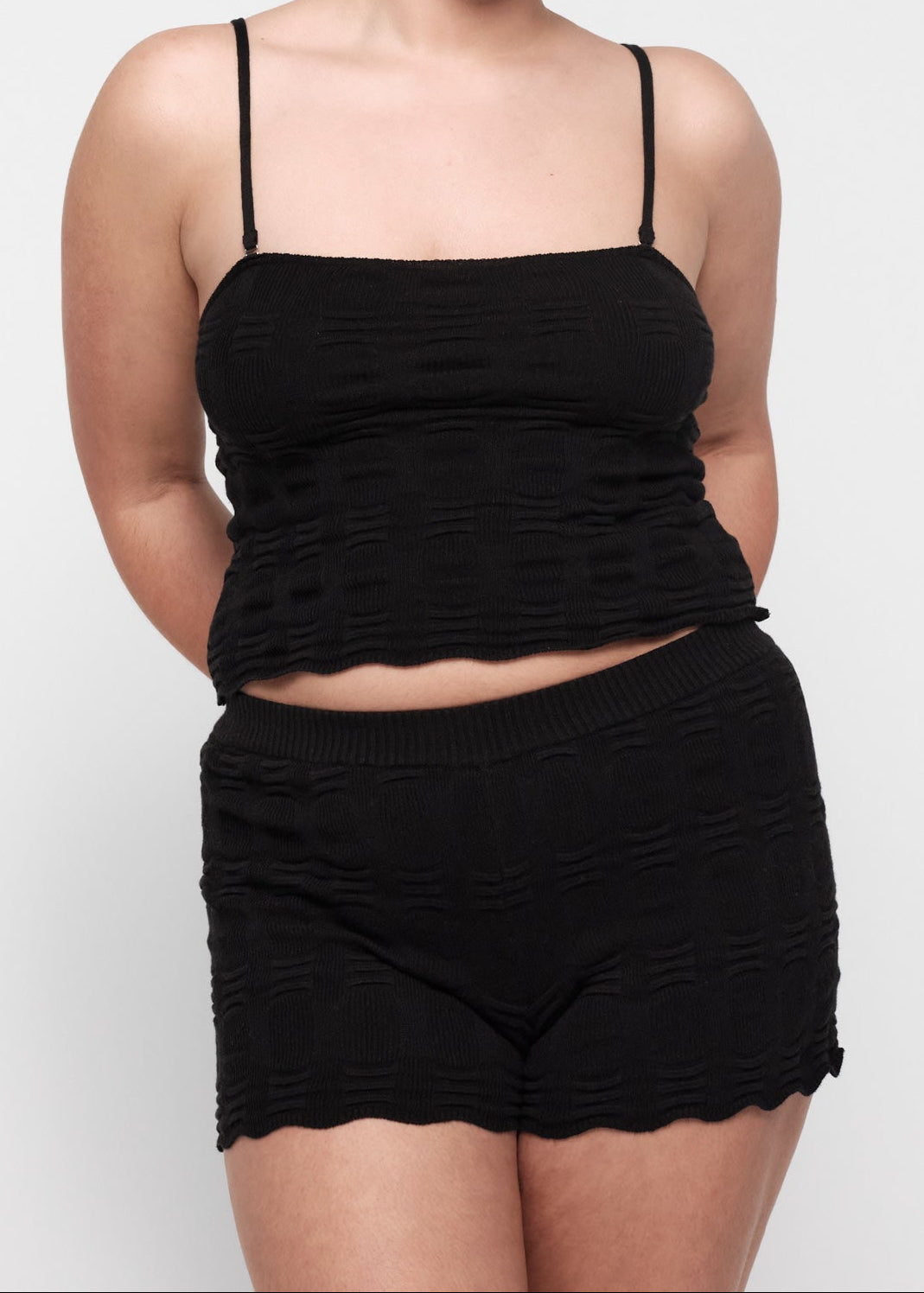 Organic Basics - Soft Knit Textured Shorts - Black -