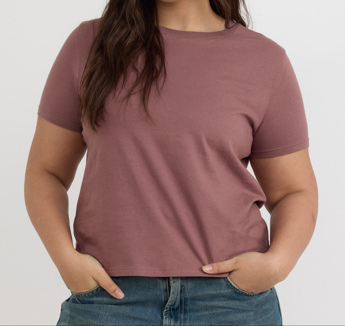 Organic Basics - True Regular Tee - Rose Wood -